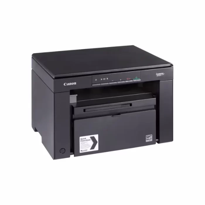 Canon i-Sensys MF3010 printer on office desk compact design