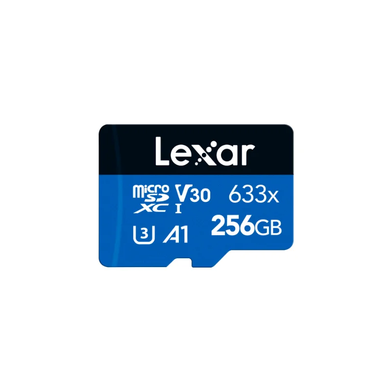 Lexar High-Performance 633X 256GB MicroSD Card Lexar 633X 256GB microSD card front view