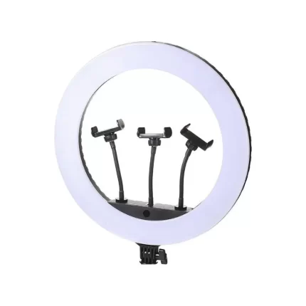 Jmary FM-18R Ring Light with triple phone holder – 18 inch LED lighting for content creators