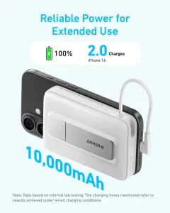 باور بانك أنكر زولو مع كابل USB-C بزاوية قائمة لشحن مريح