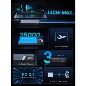باور بانك Ugreen PB205 يشحن الكمبيوتر المحمول والهاتف الذكي في وقت واحد