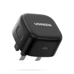 UGREEN 25W PD charger connected to a 2-meter USB-C cable in black