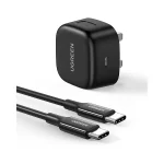 Front view of UGREEN 25W PD fast charger in sleek black finish
