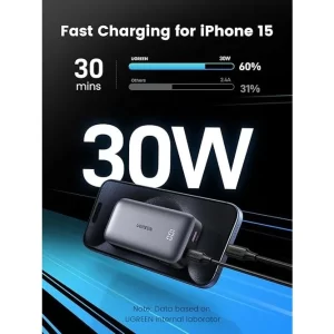 بنك الطاقة Ugreen PB502 لشحن الهواتف الذكية عبر كابل USB-C