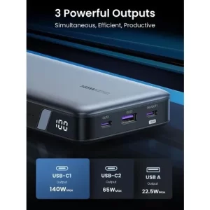 بنك الطاقة Ugreen PB205 بثلاثة منافذ لشحن أجهزة متعددة