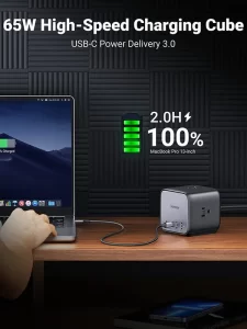 مكعب شحن سطح المكتب UGREEN CD268 لتشغيل أجهزة الكمبيوتر المحمولة والهواتف الذكية والأجهزة اللوحية