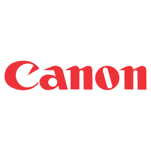 Canon cameras, lenses, and photography accessories displayed on a studio setup
