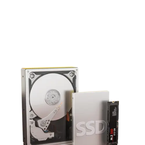 Assorted computer components including motherboard, CPU, RAM, GPU, and power supply units on a workstation