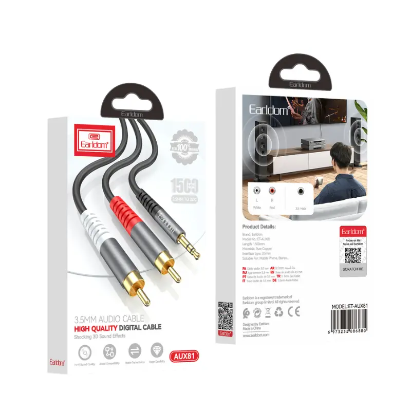 Earldom ET-AUX81 Audio Cable 3.5mm Audio Cable