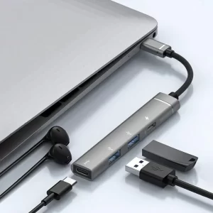 موزع USB-C صغير الحجم وأنيق من Earldom ET-HUB19 مزود بـ 4 منافذ للاتصال السريع.