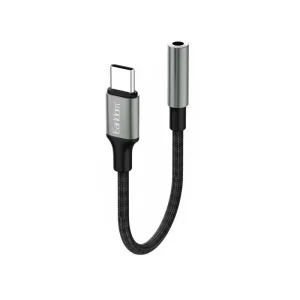 محول صوت إيرلدوم ET-OT77 من النوع C إلى 3.5 مم بتصميم من الألومنيوم الأسود