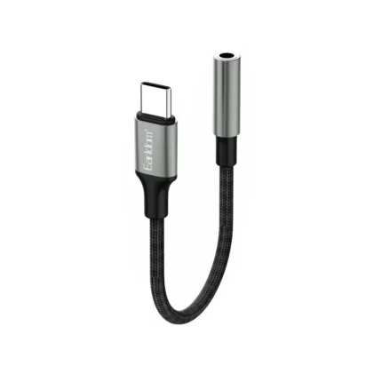 Earldom ET-OT77 Type-C to 3.5mm Audio Adapter Black Aluminum Design
