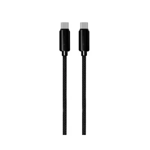 كابل شحن سريع Earldom EC-188C-C USB-C إلى USB-C 60 واط، بطول 1 متر، بتصميم مضفر متين باللون الأسود للهواتف الذكية والأجهزة اللوحية وأجهزة الكمبيوتر المحمولة.
