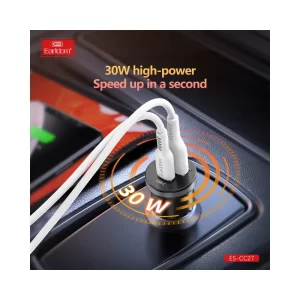 Earldom ES-CC27 car charger with dual devices connected