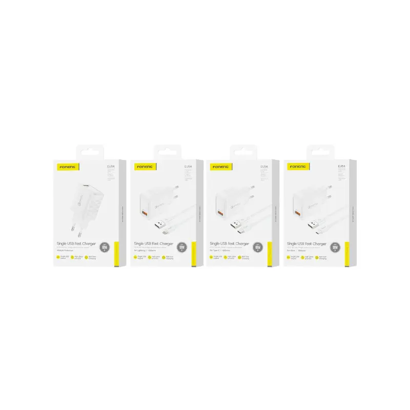 FONEGN_EU54_USB-A_Charger_3A_Pulg_5V3A_15W_Fast_Charging_USB_Wall_Travel_Charger_White_3 FONEGN EU54 USB-A Charger – Efficient and Safe Power Adapter for Mobile Devices