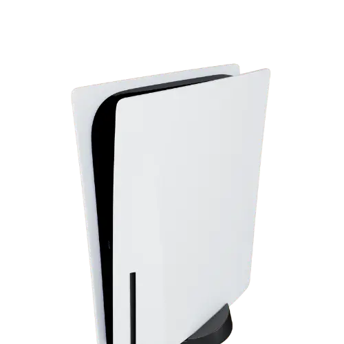 Gaming setup with next-gen consoles, controllers, and accessories illuminated by RGB lighting