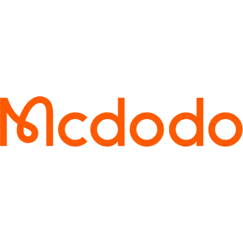 Mcdodo fast-charging cables, adapters, and power banks displayed neatly on a tech desk setup