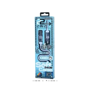 REMAX CB18 (A+C-C+L) 240W 4-in-1 Fast Charging Cable – White with USB-A, Type-C, and Lightning connectors for universal device charging.