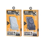 REMAX MC-01 10000mAh Magnetic Wireless Power Bank with Built-in Cable – Grey