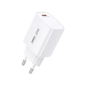 شاحن سريع ريماكس U187-C20W بقوة 20 وات - أبيض - قابس حائط USB-C صغير الحجم