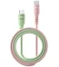 REMAX CB16 (C-C) 65W PD Fast Charging Cable – Pink and Green braided USB-C to USB-C cable with aluminum alloy connectors.