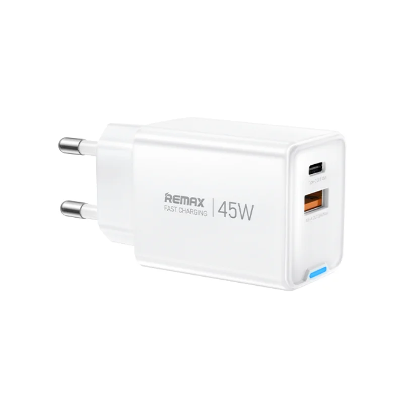 Remax CA05 Remax CA05 45W GaN Fast Charger with Dual USB and Type-C Ports – White