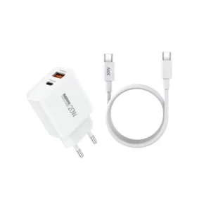 Remax RP-U153 20W Fast Charger with USB and USB-C Port in White