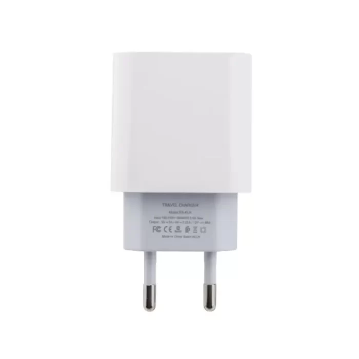 Charging an iPhone with the white Earldom 20W USB-C charger plugged into a wall outlet.