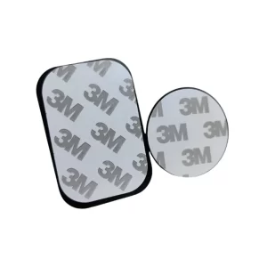 Close-up of hand sticking thin metal plate to the back of a smartphone case