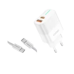 Earldom EU32 38W Dual Port USB-C Wall Charger - White