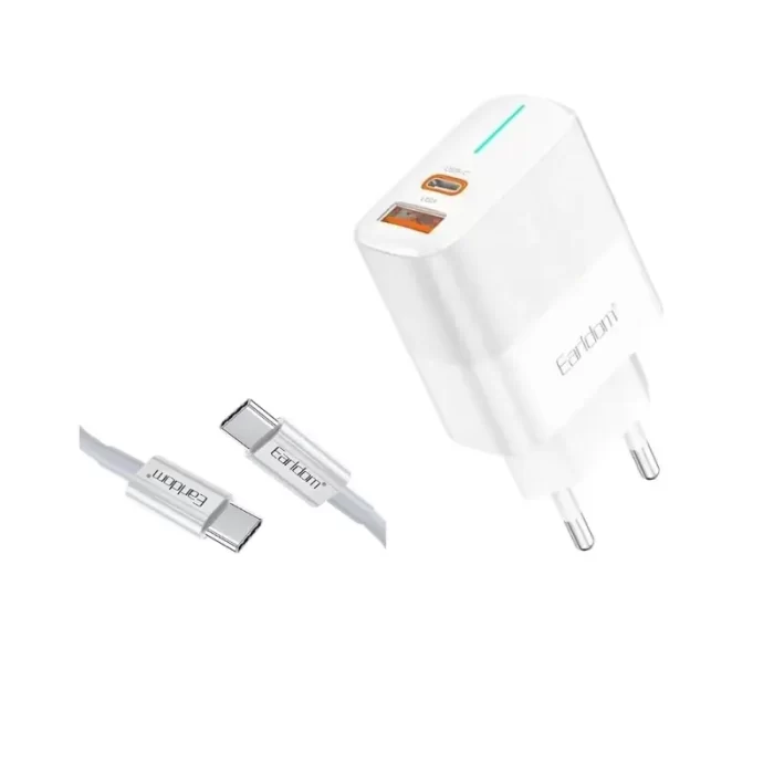Earldom EU32 38W Dual Port USB-C Wall Charger - White