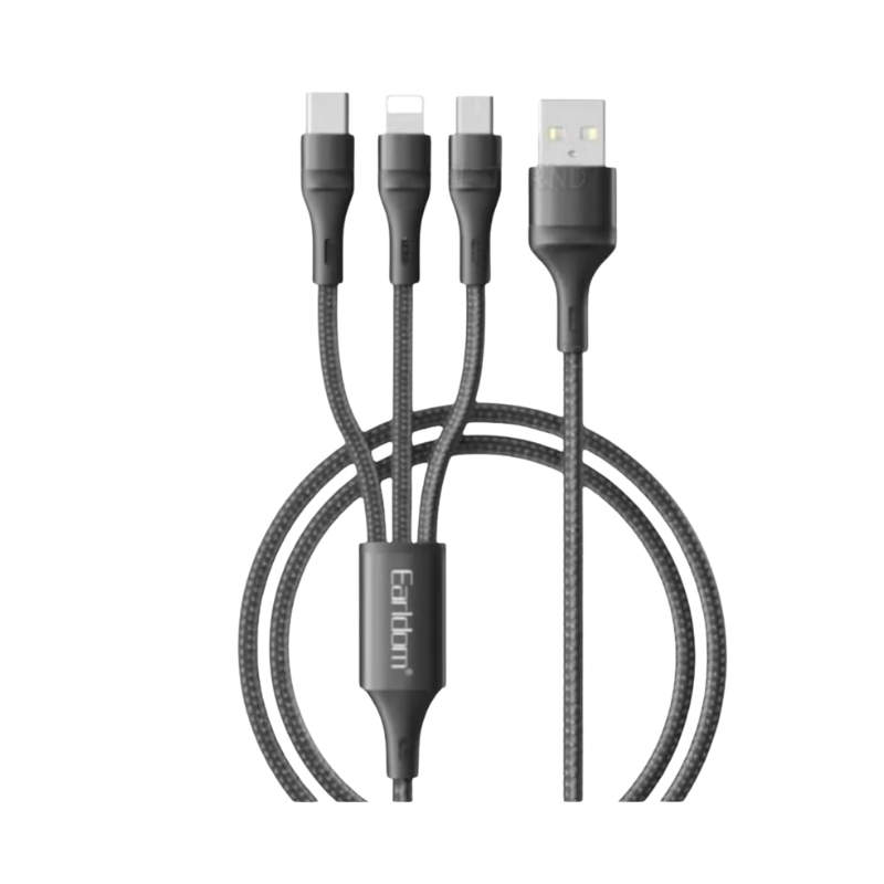 Earldom EC-IMC031 Fast Charging Cable Nylon Braided Multi 3 in 1 Earldom EC-IMC031 Fast Charging Cable Nylon Braided Multi 3 in 1