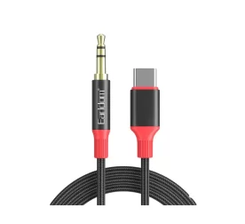 Close-up of the durable braided nylon on the Earldom AUX76L cable