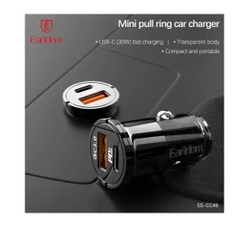 Earldom CC46 30W Car Charger Dual Port USB-A USB-C Black