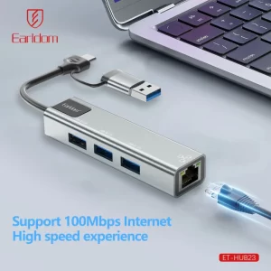 RJ45 LAN port on Earldom ET-HUB23 for wired internet