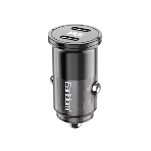 Earldom CC45 USB C Car Charger 36W Dual Port Fast Charge Black