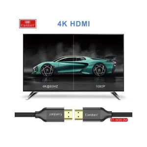 Braided nylon exterior of Earldom W26 HDMI cable