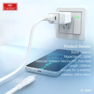 كابل شحن سريع من ايرلدوم EC-185M 2.4A USB إلى Micro