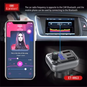 Driver using the Earldom M63 Bluetooth car adapter for hands-free calling
