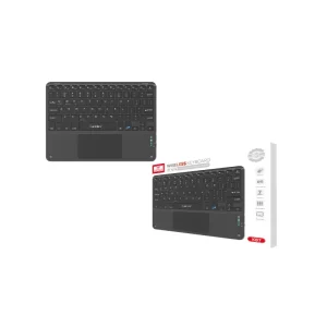 Earldom ET-KB7 Bluetooth keyboard paired with a tablet and smartphone for multi-tasking