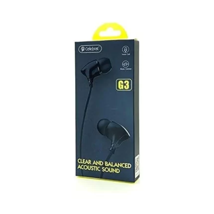 Celebrat G3 Black earphones lightweight comfortable design