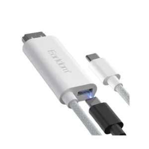 Using the Earldom W40 USB-C HDMI converter to give a business presentation on a large screen.