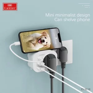Earldom ES-SC18 travel adapter top phone shelf design