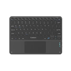 Close-up of Earldom keyboard USB-C charging port and multi-device pairing keys