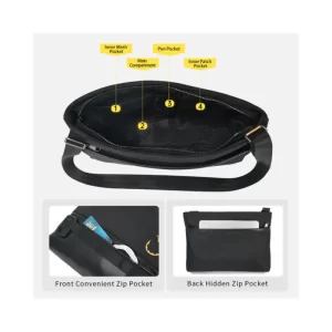 Inside compartments of Tigernu T-S8222S men’s shoulder bag
