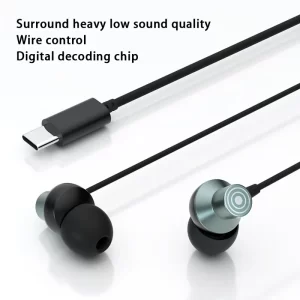 Durable gold-plated Type-C connector of Celebrat D15 wired earphones