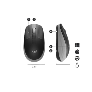 Logitech Wireless Mouse M190 - MID GREY