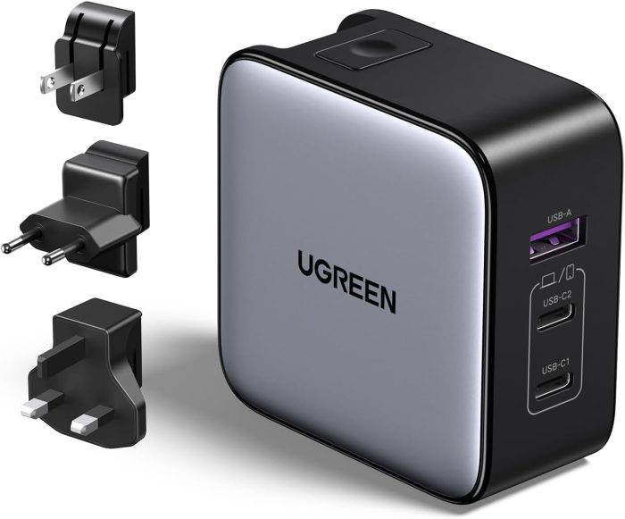 UGREEN 65W charger connected to Nintendo Switch console