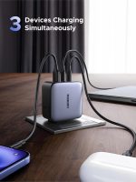 UGREEN 65W GaN Charger with 2 USB-C and 1 USB-A port in black