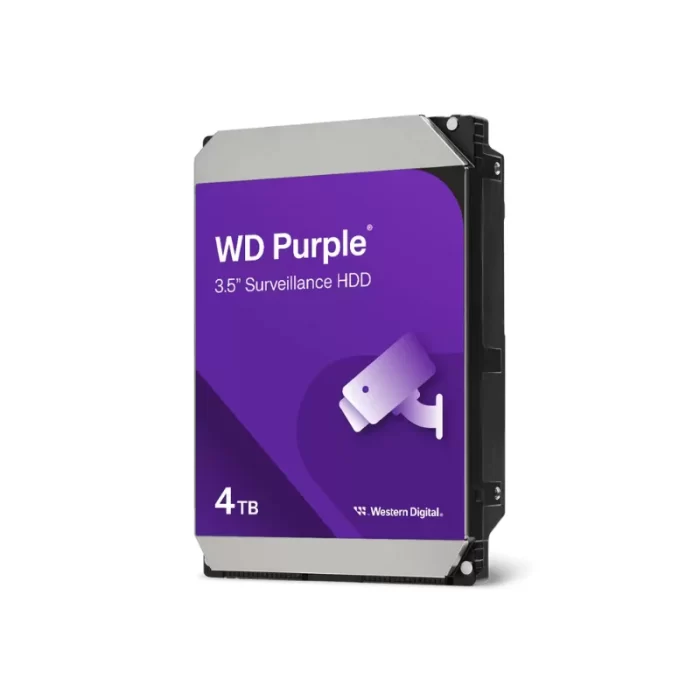 WD Purple 4TB Surveillance HDD angled photo